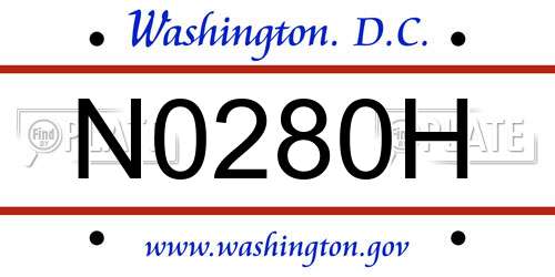 N0280H District Of Columbia License Plate