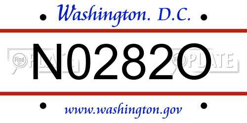 N0282O District Of Columbia License Plate