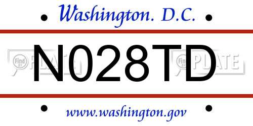 N028TD District Of Columbia License Plate