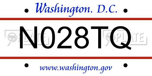 N028TQ District Of Columbia License Plate