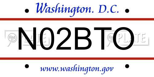 N02BTO District Of Columbia License Plate