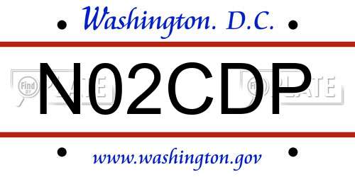 N02CDP District Of Columbia License Plate