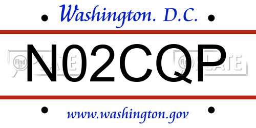 N02CQP District Of Columbia License Plate