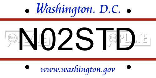 N02STD District Of Columbia License Plate