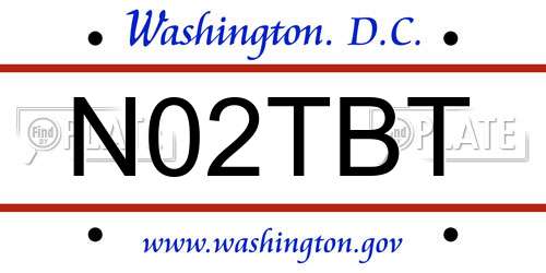 N02TBT District Of Columbia License Plate