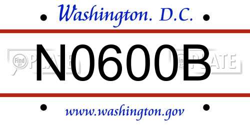 N0600B District Of Columbia License Plate