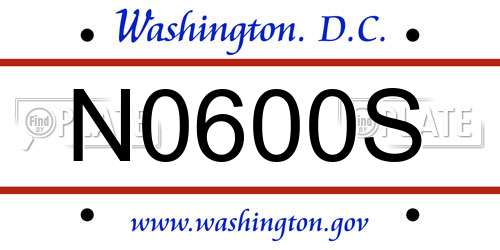 N0600S District Of Columbia License Plate