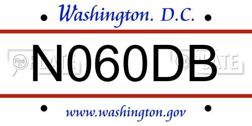 N060DB District Of Columbia License Plate