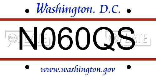 N060QS District Of Columbia License Plate
