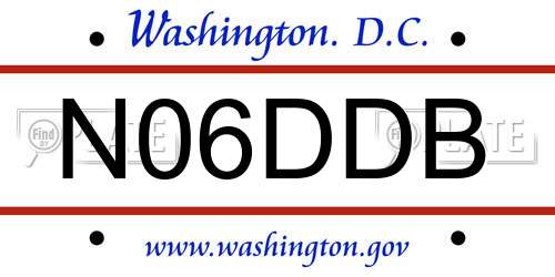 N06DDB District Of Columbia License Plate