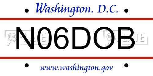 N06DOB District Of Columbia License Plate