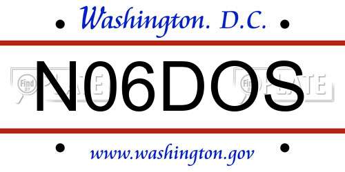 N06DOS District Of Columbia License Plate