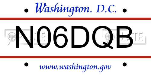 N06DQB District Of Columbia License Plate