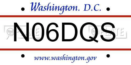 N06DQS District Of Columbia License Plate
