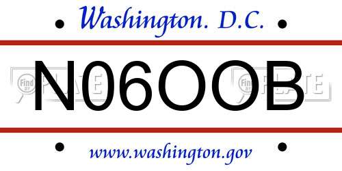 N06OOB District Of Columbia License Plate