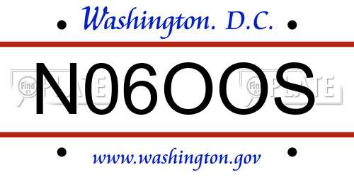 N06OOS District Of Columbia License Plate