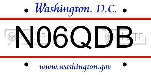 N06QDB District Of Columbia License Plate