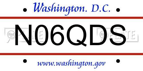 N06QDS District Of Columbia License Plate