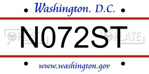 N072ST District Of Columbia License Plate
