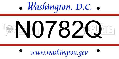 N0782Q District Of Columbia License Plate