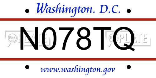 N078TQ District Of Columbia License Plate