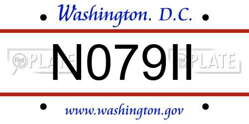 N079II District Of Columbia License Plate