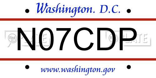 N07CDP District Of Columbia License Plate