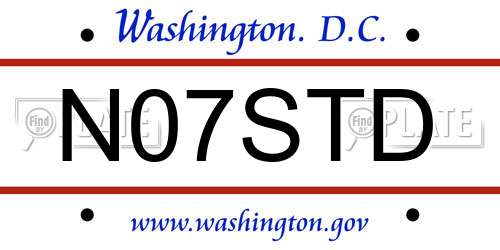 N07STD District Of Columbia License Plate