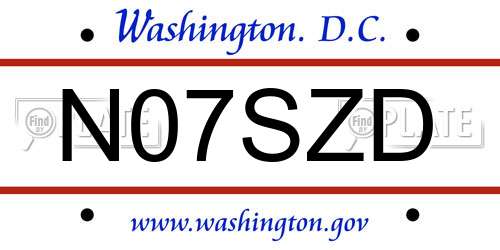 N07SZD District Of Columbia License Plate