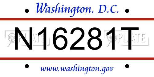 N16281T District Of Columbia License Plate