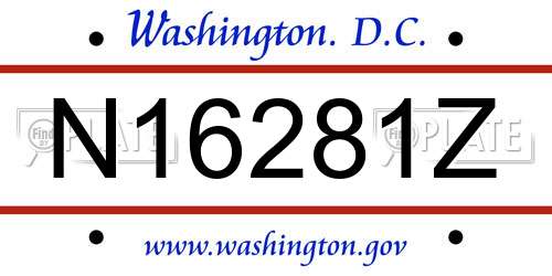 N16281Z District Of Columbia License Plate