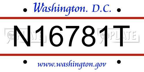 N16781T District Of Columbia License Plate