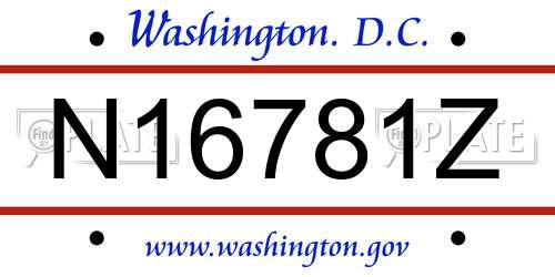 N16781Z District Of Columbia License Plate