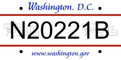 N20221B District Of Columbia License Plate