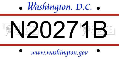 N20271B District Of Columbia License Plate
