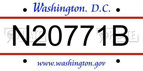 N20771B District Of Columbia License Plate