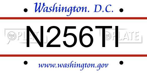 N256TI District Of Columbia License Plate