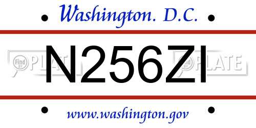 N256ZI District Of Columbia License Plate