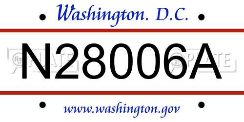 N28006A District Of Columbia License Plate