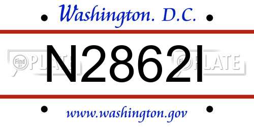 N2862I District Of Columbia License Plate