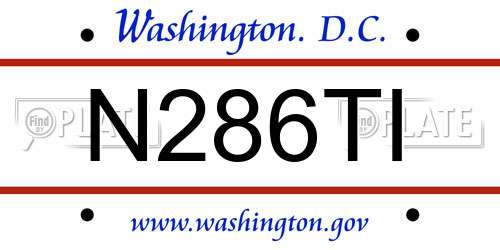 N286TI District Of Columbia License Plate