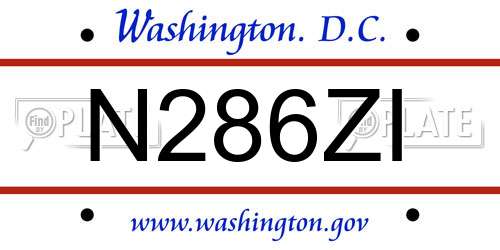 N286ZI District Of Columbia License Plate