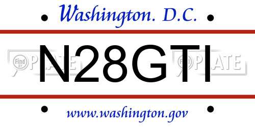 N28GTI District Of Columbia License Plate
