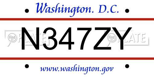 N347ZY District Of Columbia License Plate