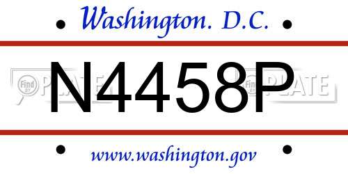 N4458P District Of Columbia License Plate