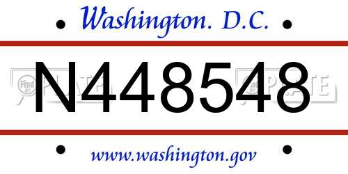 N448548 District Of Columbia License Plate