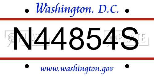 N44854S District Of Columbia License Plate
