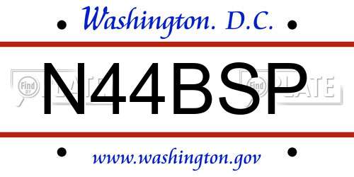 N44BSP District Of Columbia License Plate