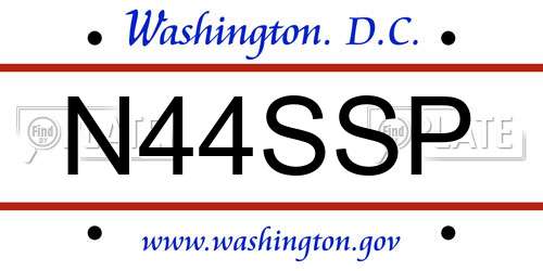 N44SSP District Of Columbia License Plate