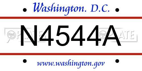 N4544A District Of Columbia License Plate